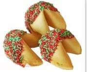 Christmas Fortune Cookies Chocolate Dipped