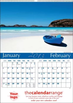 Custom Printed Wall Calendar Beach