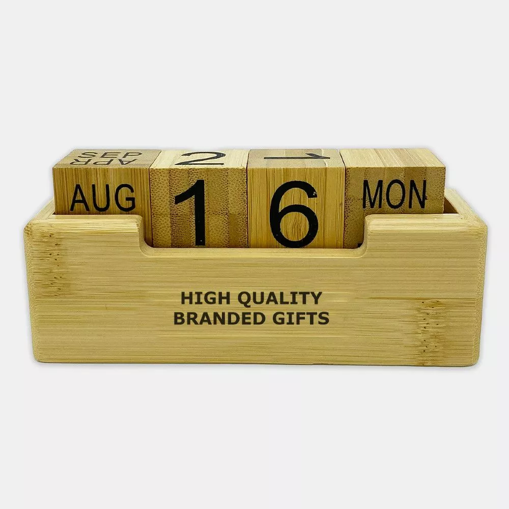 Logo Branded Perpetual Bamboo Calendars 1 Logo Branded Perpetual Bamboo Calendars